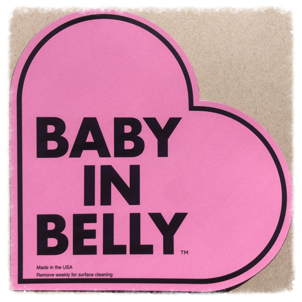 
                
                    Load image into Gallery viewer, BABY in Belly® car MAGNET | PINK for pregnant driver
                
            