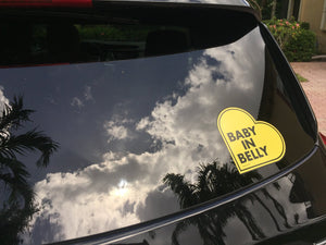 BABY in Belly® car window STICKER for pregnant driver