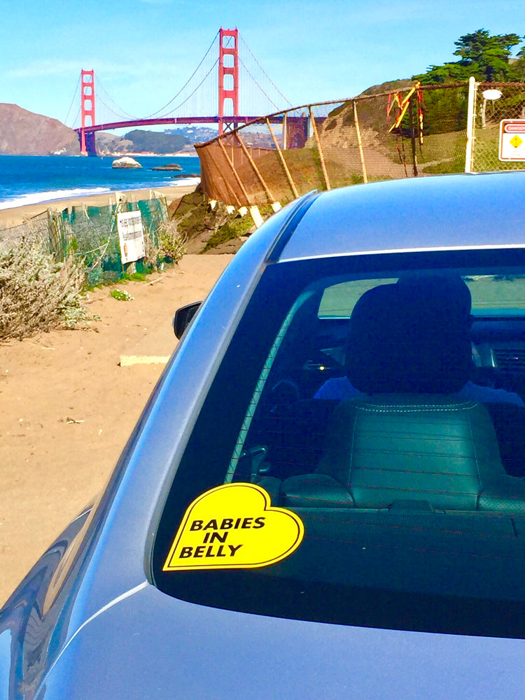 BABIES in Belly® car window STICKER for pregnant driver of twins, triplets  or multiples