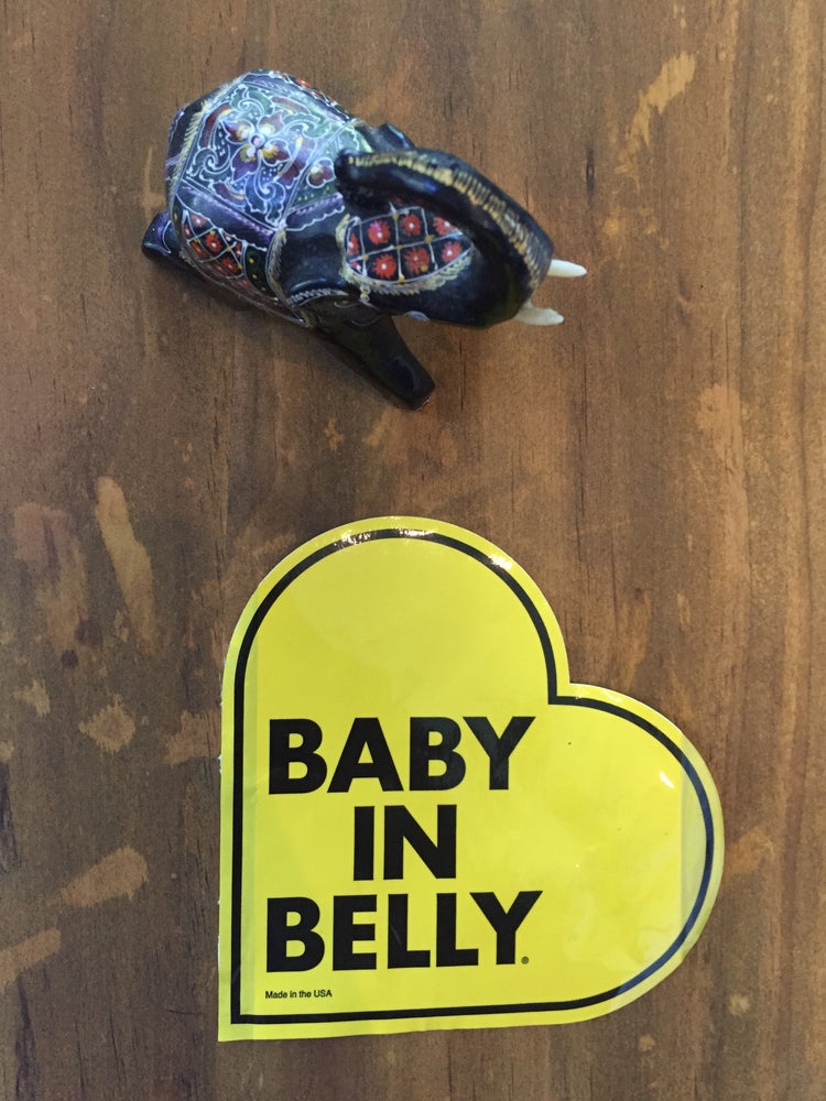 BABY in Belly® car window STICKER for pregnant driver